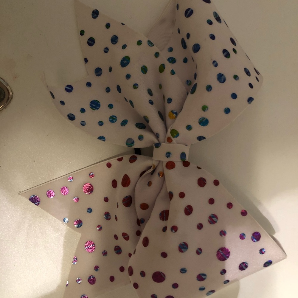 Polka dot cheer bow